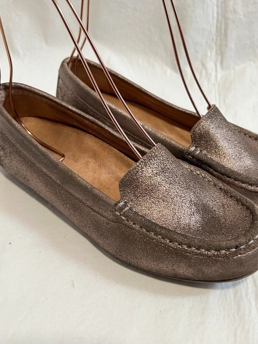 Vionic shoes Debbie Metallic loafer 8.5 womens bronze brown moc toe slip on flat